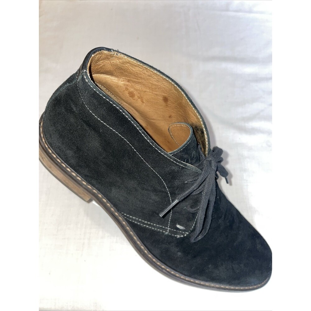 Vionic Chukka Boots Mens Size 13 M Black Suede Leather Lace Up Block Heels EUC
